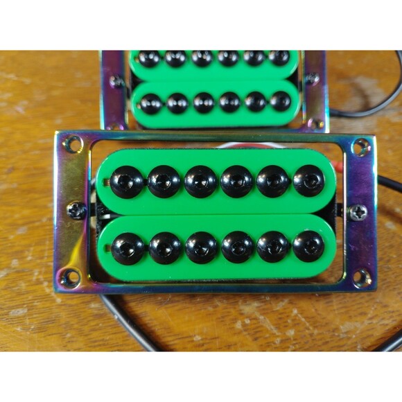 Saphue Bridge & Neck Pickups With Guyker Chameleon Rainbow Guards *READ* - Picture 2 of 5